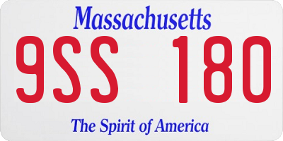 MA license plate 9SS180