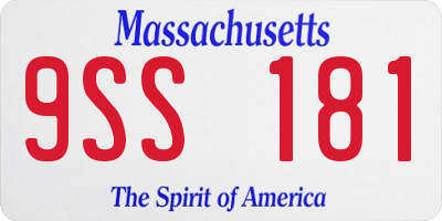 MA license plate 9SS181