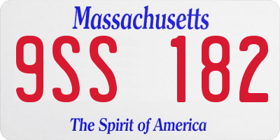 MA license plate 9SS182