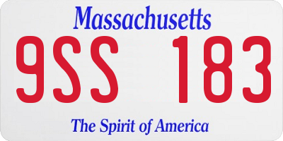 MA license plate 9SS183