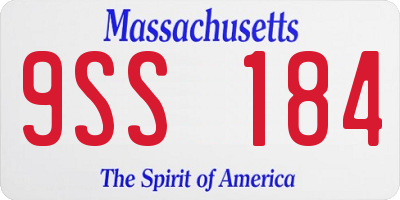 MA license plate 9SS184