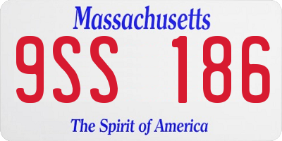 MA license plate 9SS186