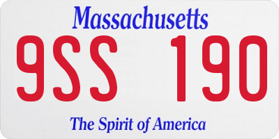 MA license plate 9SS190