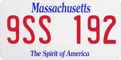 MA license plate 9SS192