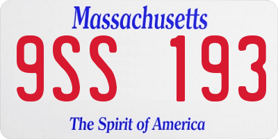 MA license plate 9SS193