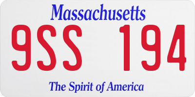 MA license plate 9SS194