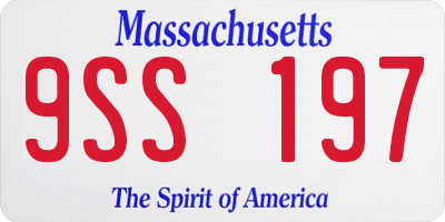 MA license plate 9SS197