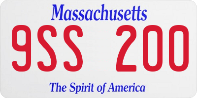 MA license plate 9SS200