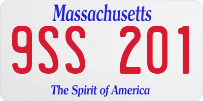 MA license plate 9SS201
