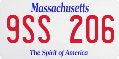 MA license plate 9SS206