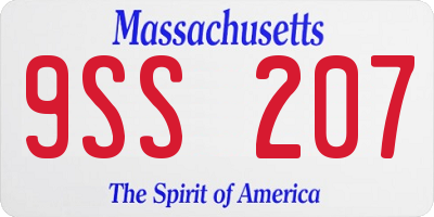 MA license plate 9SS207
