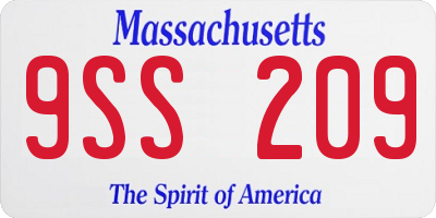 MA license plate 9SS209