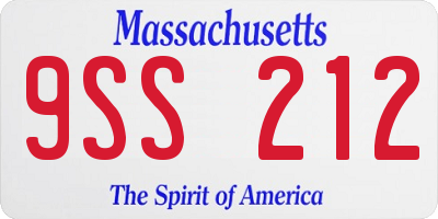 MA license plate 9SS212