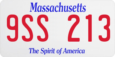 MA license plate 9SS213