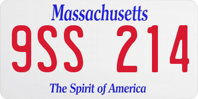 MA license plate 9SS214