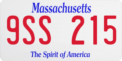 MA license plate 9SS215