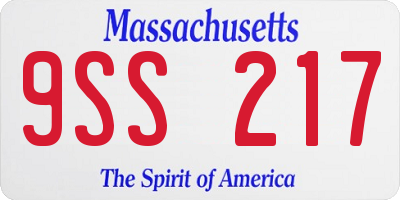MA license plate 9SS217