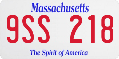 MA license plate 9SS218