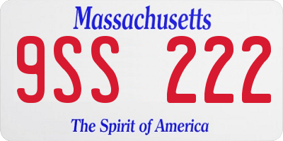 MA license plate 9SS222