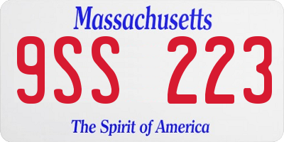MA license plate 9SS223