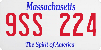 MA license plate 9SS224