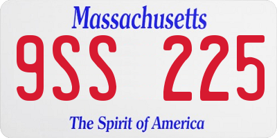 MA license plate 9SS225