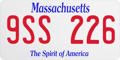 MA license plate 9SS226