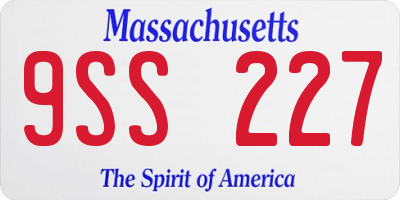 MA license plate 9SS227