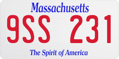 MA license plate 9SS231