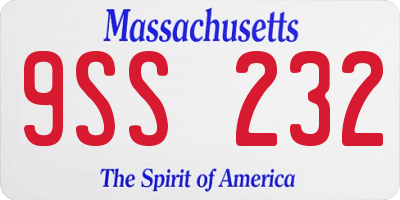 MA license plate 9SS232