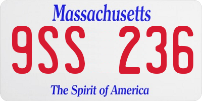 MA license plate 9SS236