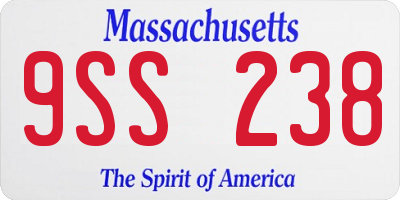 MA license plate 9SS238