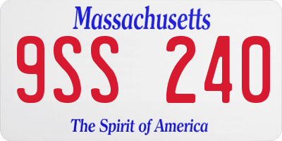 MA license plate 9SS240