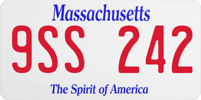 MA license plate 9SS242