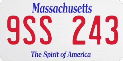 MA license plate 9SS243