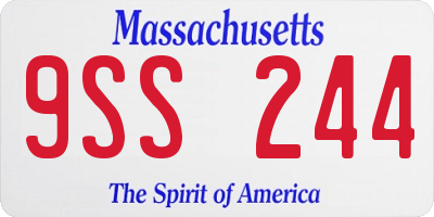 MA license plate 9SS244