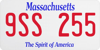 MA license plate 9SS255