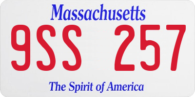 MA license plate 9SS257