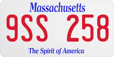 MA license plate 9SS258