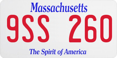 MA license plate 9SS260