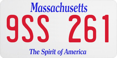 MA license plate 9SS261