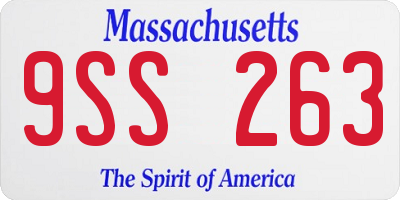 MA license plate 9SS263