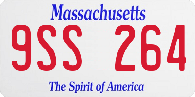 MA license plate 9SS264