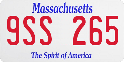 MA license plate 9SS265