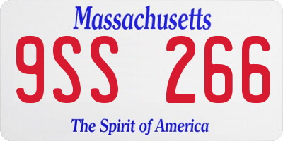 MA license plate 9SS266