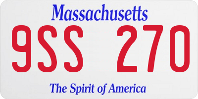 MA license plate 9SS270