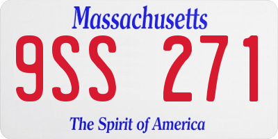 MA license plate 9SS271