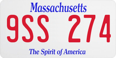 MA license plate 9SS274