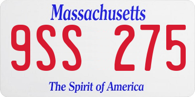MA license plate 9SS275