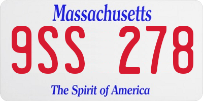 MA license plate 9SS278